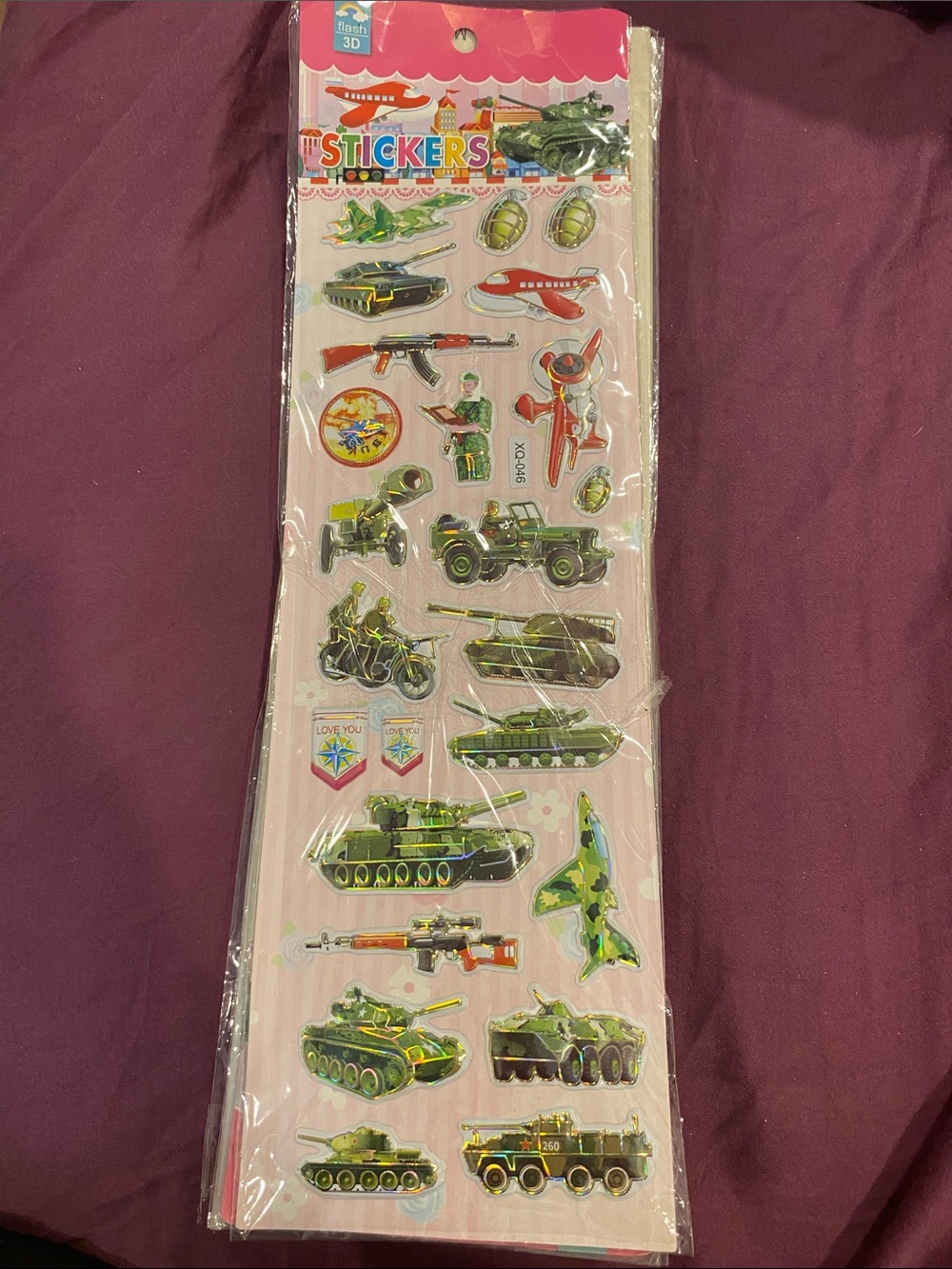 6-Green Military Vehicles & Aircraft Sticker Set - Kids Tactical Play Decal